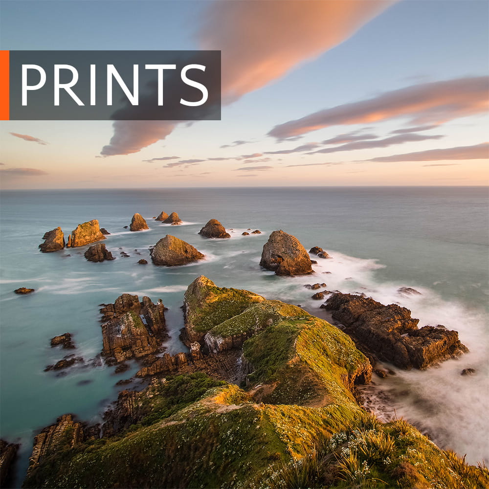 Sunset at Nugget Point, New Zealand, and a link to the Print Shop